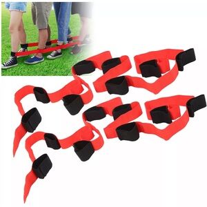 NWOT 2Pcs Fun Outdoor Sports 6 Legged Race Bands Footstep Nylon Webbing Tram